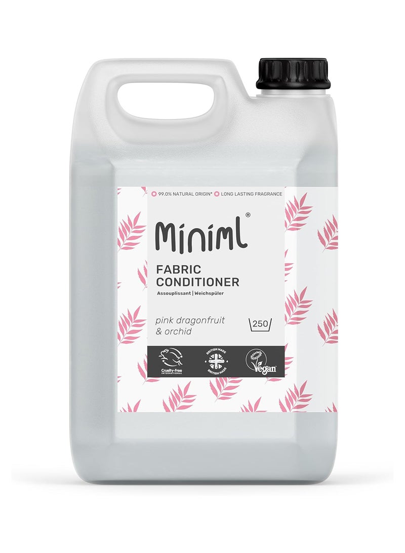 Miniml Natural Fabric Softener & Conditioner 5L Refill - Pink Dragonfruit & Orchid Scented All Natural Fabric Softener for Sensitive Skin - 100% Vegan & Cruelty Free (250 Washes) - Image 1