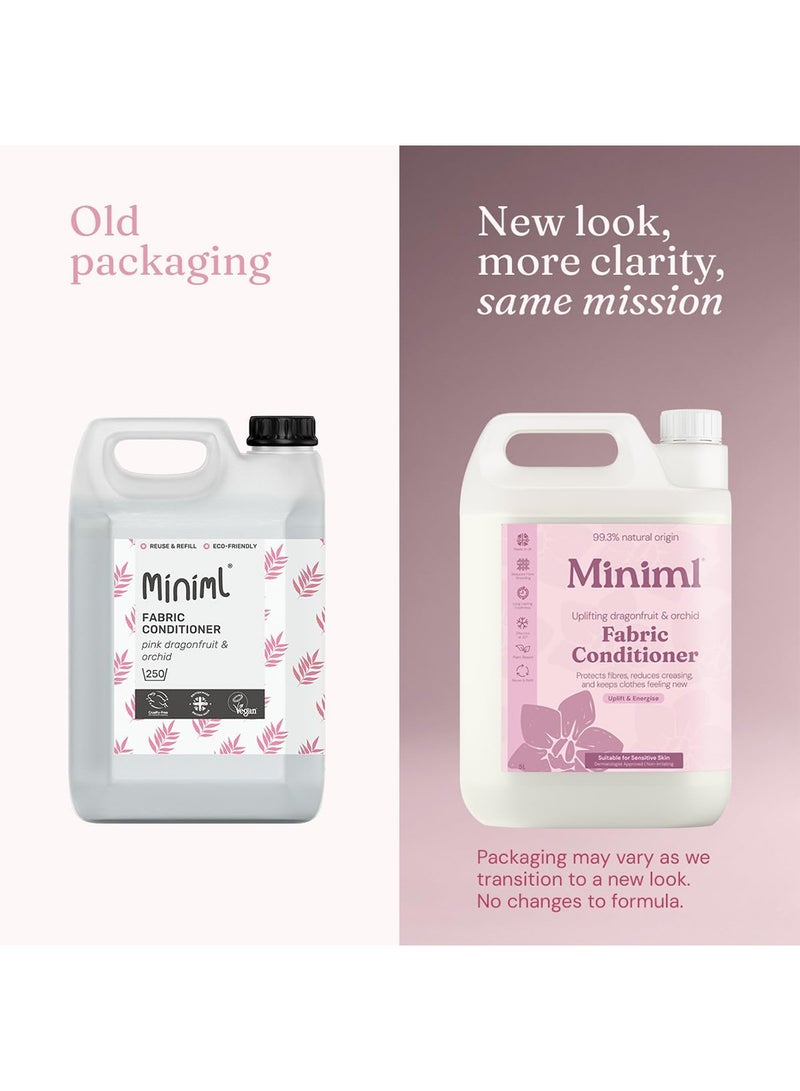 Miniml Natural Fabric Softener & Conditioner 5L Refill - Pink Dragonfruit & Orchid Scented All Natural Fabric Softener for Sensitive Skin - 100% Vegan & Cruelty Free (250 Washes) - Image 2