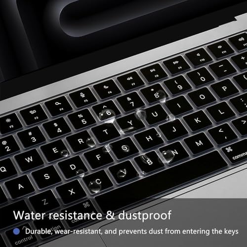 CASOSHIELD Keyboard Cover for 2025-2021 MacBook Pro 14 16 inch M4 M3 M2 M1 Pro/Max, MacBook Air 15" 13.6" M4 M3 M2 Chip A3241 A3114 A2941 A3240 A3113 A2681 Keyboard Protector, Black - Image 4