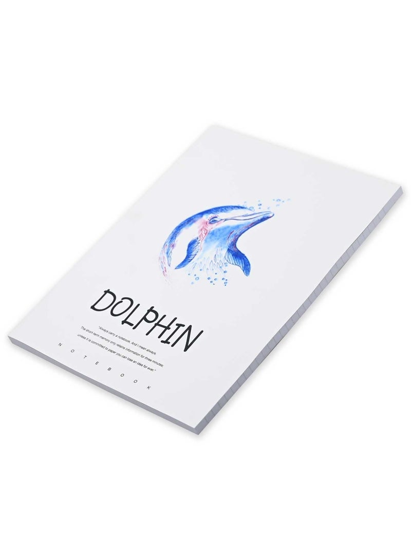 FIS 8 Pieces Soft Cover Notebook 96 Sheets A4 Dolphin Design - Image 3