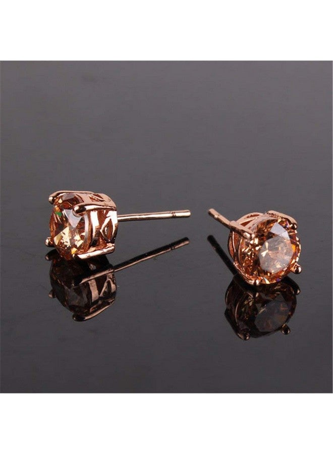 جوليكس قرط أذن من مجموعة Royal Journey Jewelry Eternity مرصع بالكريستال الأصفر باللون الذهبي الوردي - Image 5