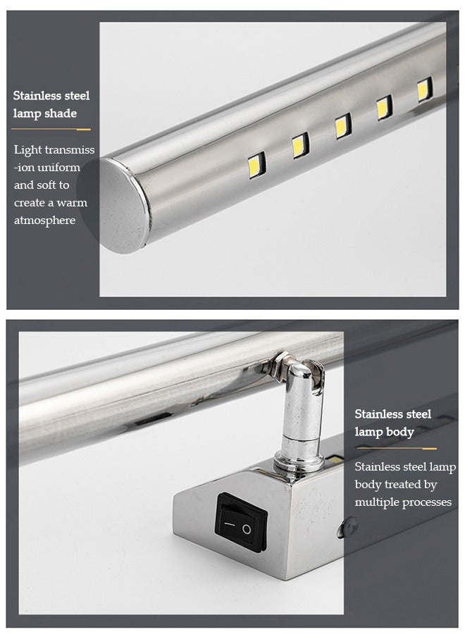 إسكدنيا Stainless Steel LED Mirror Wall Lamp with Switch 5W Wall Light Led Mirror Lights for Bath Bedside Reading Lamp Fixtures for Office Bedroom - Image 5