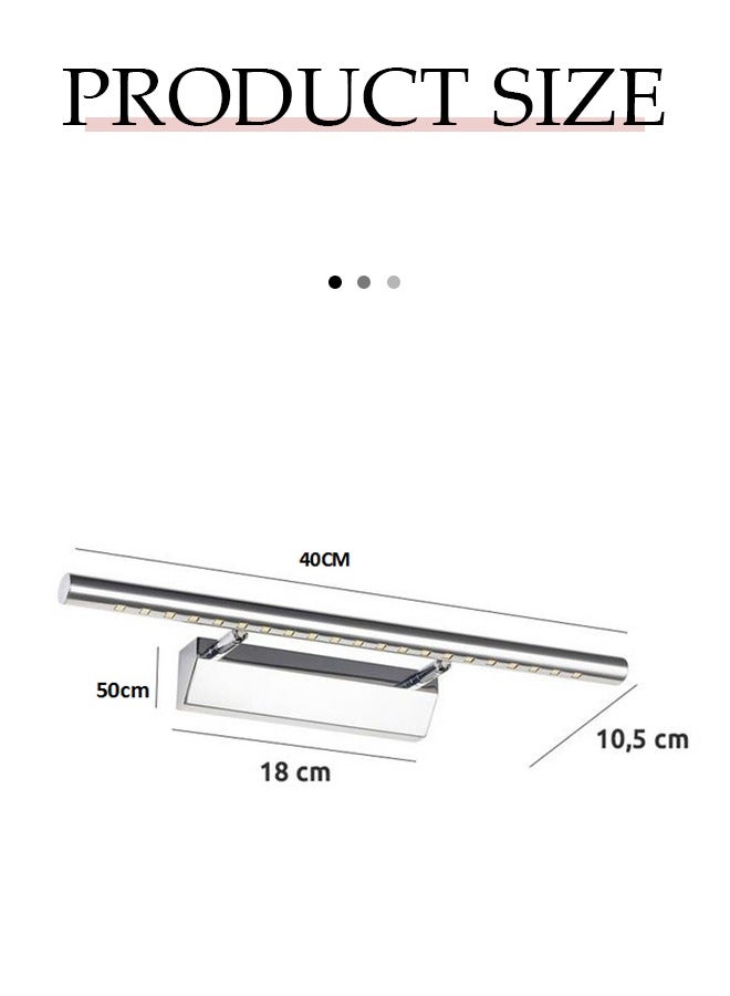 إسكدنيا Stainless Steel LED Mirror Wall Lamp with Switch 5W Wall Light Led Mirror Lights for Bath Bedside Reading Lamp Fixtures for Office Bedroom - Image 4