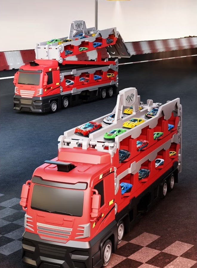 I LOVE KIDS Folding Ejection Race Truck,16 PCS Alloy Cars,Transport Container Trucks,207 CM,Gifts For Boys 3+ Years - Image 4