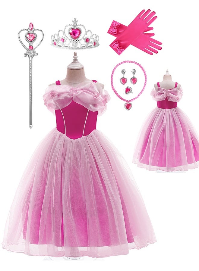 Princess Dress Cosplay Costume Set Party Birthday Gift For Girl Outfit 6 - 7 Years - Image 1