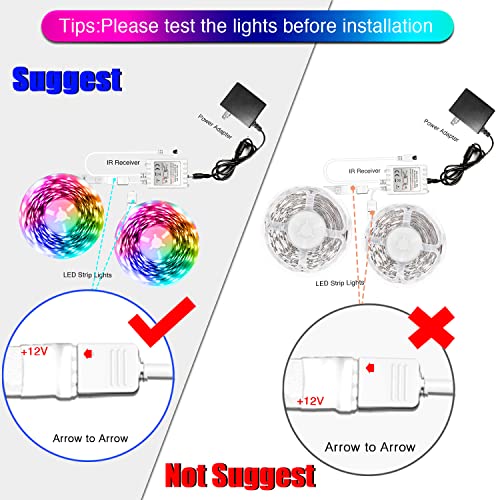 DAYBETTER Led Lights Color Changing Led Strip Lights with Remote Controller 60 ft, 2 Rolls of 30 ft Led Lighting for Bedroom, Home Decoration - Image 2