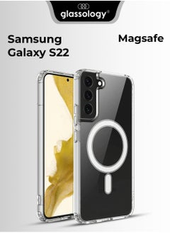 glassology Samsung Galaxy S22 Crystal Clear Case, Yellowing Resistant Slim Transparent TPU Phone Case, Project Zero Series with 5D Tempered Glass Screen Protector  - Image 1
