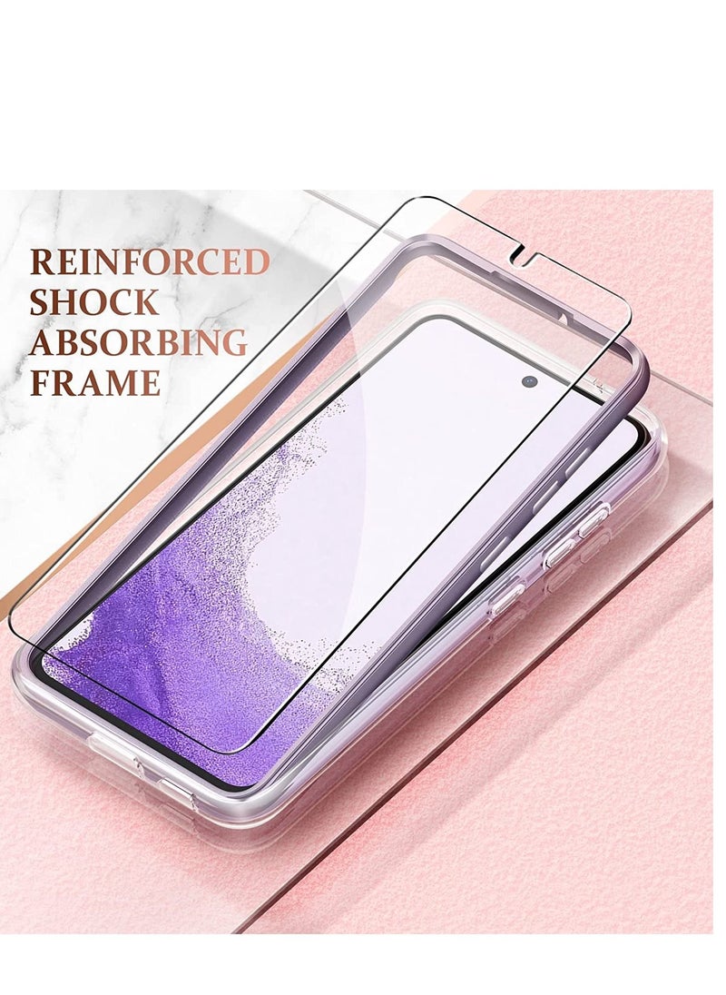 glassology Samsung Galaxy S22 Crystal Clear Case, Yellowing Resistant Slim Transparent TPU Phone Case, Project Zero Series with 5D Tempered Glass Screen Protector  - Image 4