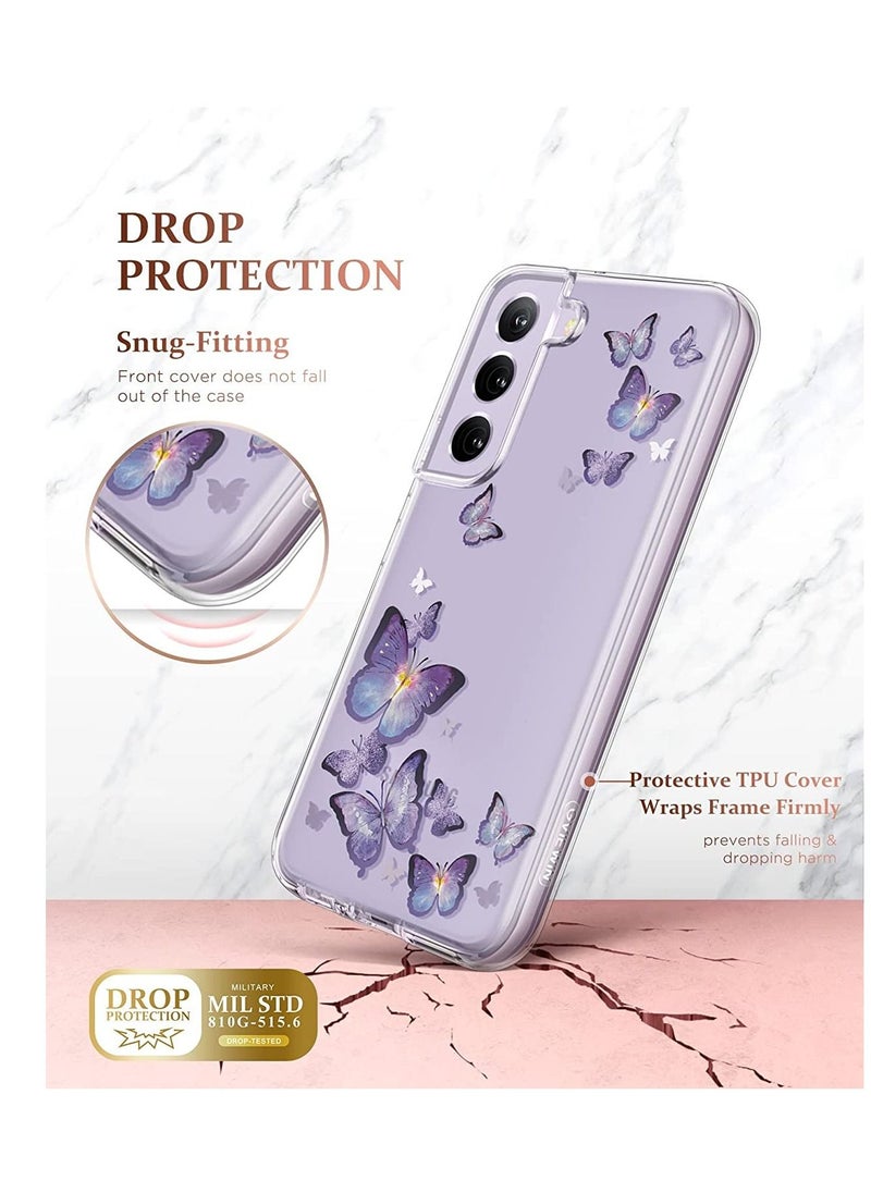 glassology Samsung Galaxy S22 Crystal Clear Case, Yellowing Resistant Slim Transparent TPU Phone Case, Project Zero Series with 5D Tempered Glass Screen Protector  - Image 5