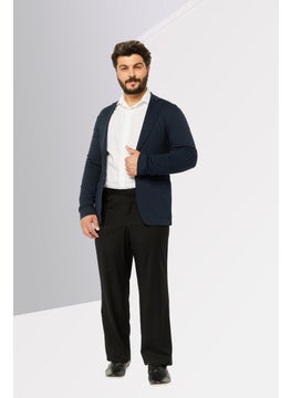 EMPORIO ARMANI Men Regular Fit Textured Formal Blazer, Navy  - Image 2
