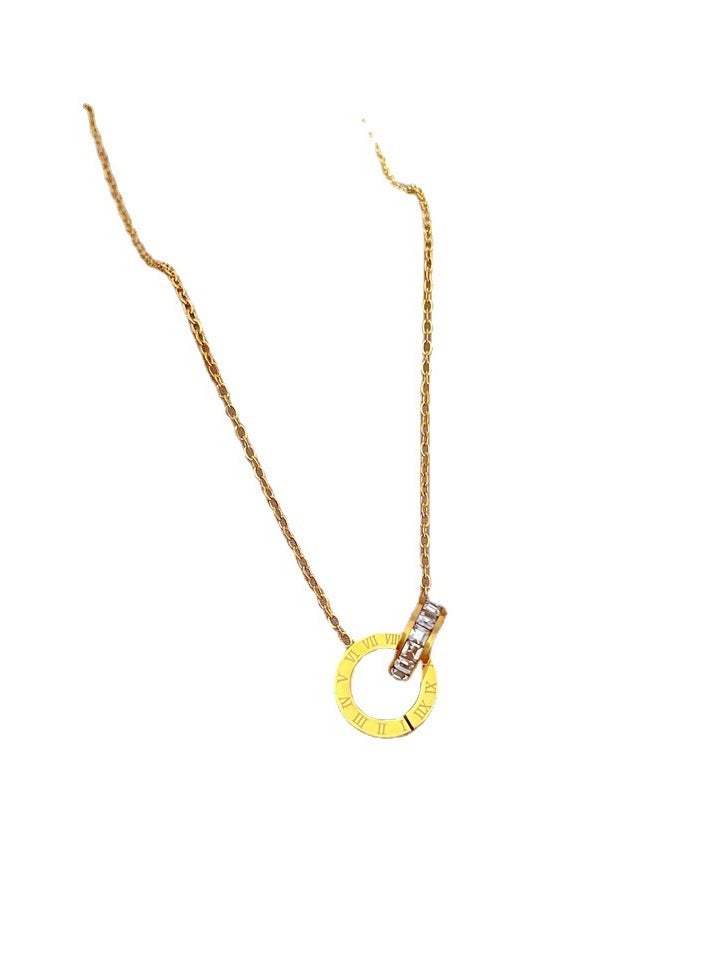 Sparkling Circlet Pendant Necklace , Gold Plated Fashion Jewelry Dress Accessories - Image 3