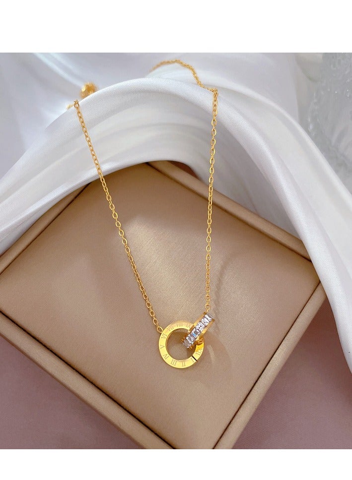 Sparkling Circlet Pendant Necklace , Gold Plated Fashion Jewelry Dress Accessories - Image 4