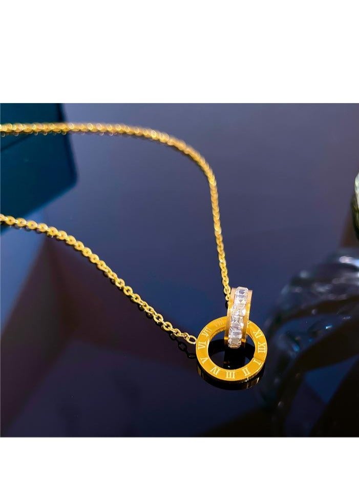 Sparkling Circlet Pendant Necklace , Gold Plated Fashion Jewelry Dress Accessories - Image 5
