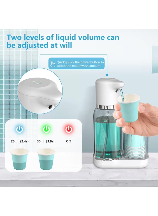 Ru syanl Automatic Mouthwash Dispenser for Bathroom - 25oz(750ml) Smart Mouthwash Dispenser with Cup Holder, Infrared Sensor and 2 Dispensing Levels, Rechargable Mouth Pumb Dispenser for All Age Groups - Image 4