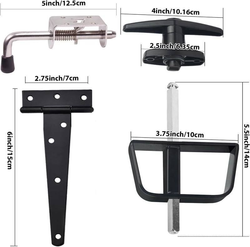GEDSIOLD Double Door Shed Hardware Kit -Includes Window and Door/Window Hinge Set, Complete with Hinges, Latches, and T-Handle Lock -, for Gates, playrooms - Image 2