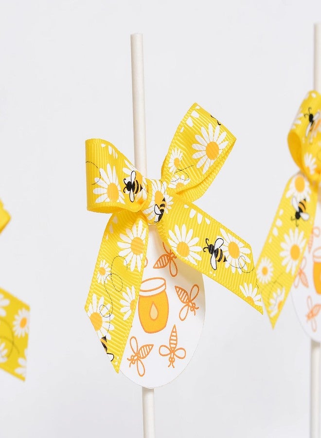 YAMA Bee Grosgrain Ribbon with Bumblebee Daisy Flower Print for Crafts Gift Wrapping Hair Bows Party Decoration, 5/8 Inch x 10 Yard - Image 4