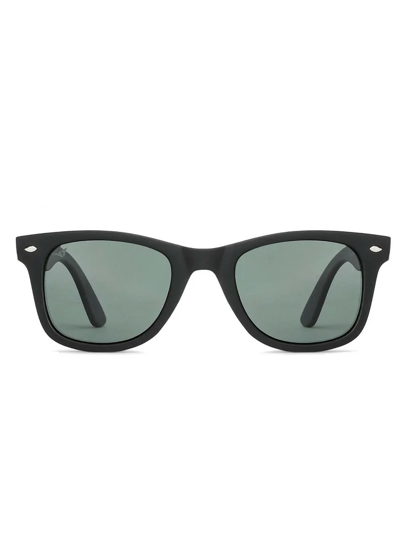 VINCENT CHASE VINCENT CHASE EYEWEAR By Lenskart | Full Rim Square Branded Latest and Stylish Sunglasses | Polarized and 100% UV Protected | Men & Women | Large | VC 5147/P Black Frame/Green Lens - Pack of 1
