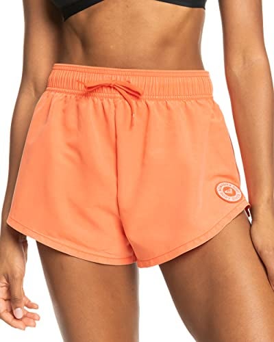 Roxy Women's Standard Beach Casual Loose Fitted, Elastic Waist Drawcord Swim Shorts, Quick-Dry, Tigerlily, Small - Image 5