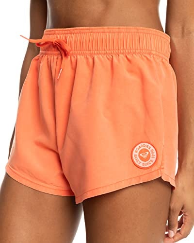 Roxy Women's Standard Beach Casual Loose Fitted, Elastic Waist Drawcord Swim Shorts, Quick-Dry, Tigerlily, Small - Image 3