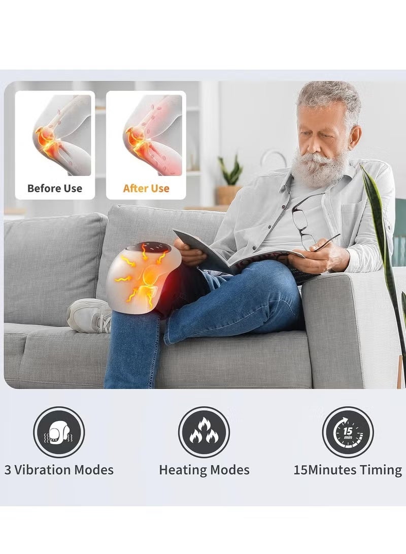 MTS Intelligent Hot Compress Cordless Infrared Knee Massager Machine Joint Pain Relief Electric Vibrating Knee Massager With Heat - Image 4