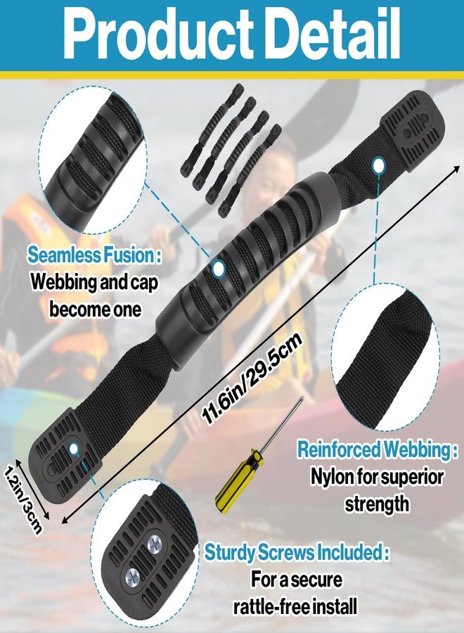 Mtuiewo 4 PCS Molded Webbing Handle with End Caps & 1 PCS Screwdriver, Handle Replacement for Kennel, Ergonomic Design, Easy to Install, for Luggage Toolboxes Storage Boxes DIY Projects - Image 4