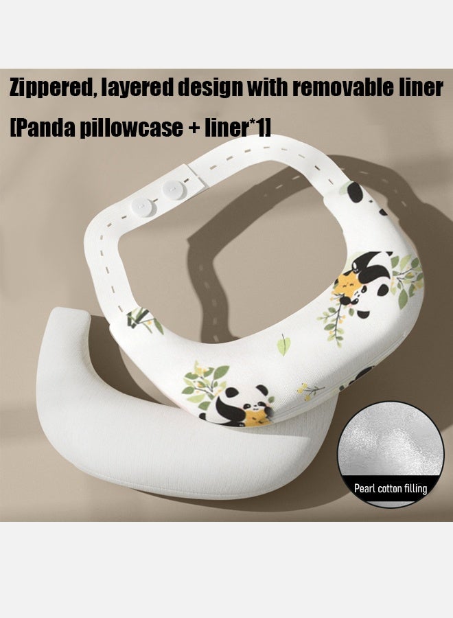Vinnatsu Baby torticollis corrector，Baby Moon Pillow for Torticollis Correction - Pearl Cotton Filled with Zipper Layered Design, Removable Inner Liner, Infant Head Shaping Pillow, Neck Support for Newborns - Image 2