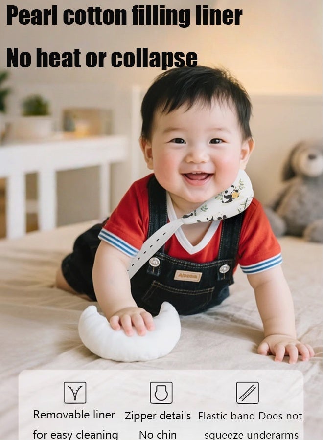 Vinnatsu Baby torticollis corrector，Baby Moon Pillow for Torticollis Correction - Pearl Cotton Filled with Zipper Layered Design, Removable Inner Liner, Infant Head Shaping Pillow, Neck Support for Newborns - Image 3