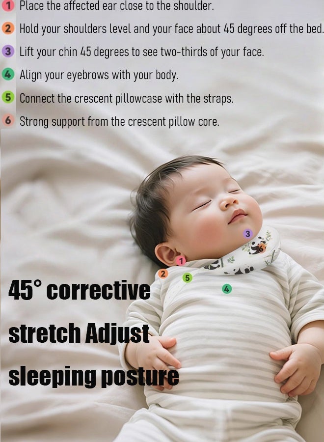 Vinnatsu Baby torticollis corrector，Baby Moon Pillow for Torticollis Correction - Pearl Cotton Filled with Zipper Layered Design, Removable Inner Liner, Infant Head Shaping Pillow, Neck Support for Newborns - Image 5