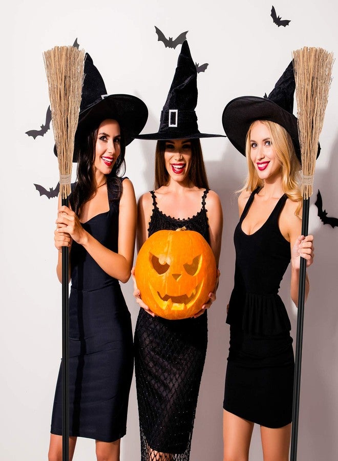 Harrycle 2 Pieces Halloween Witch Broom 52 Inch Plastic Detachable Wizard Broomstick Halloween Witches Cosplay Broom Wizard Costumes Realistic Props Accessories - Image 4