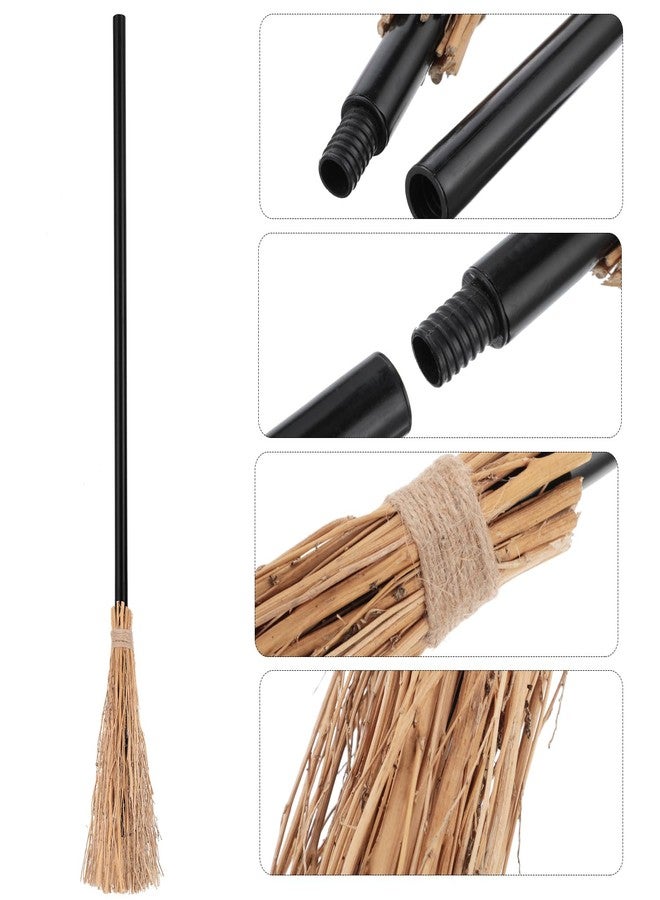 Harrycle 2 Pieces Halloween Witch Broom 52 Inch Plastic Detachable Wizard Broomstick Halloween Witches Cosplay Broom Wizard Costumes Realistic Props Accessories - Image 3