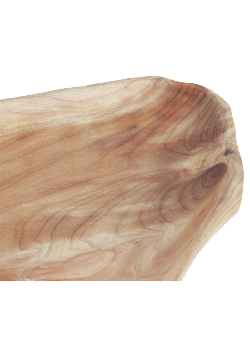 عام صحن خشبي لتقديم الحلوى والمكسرات-بيج - Image 3