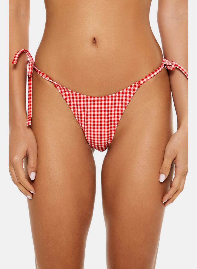 FOREVER 21 Gingham String Bikini Bottoms - Image 1