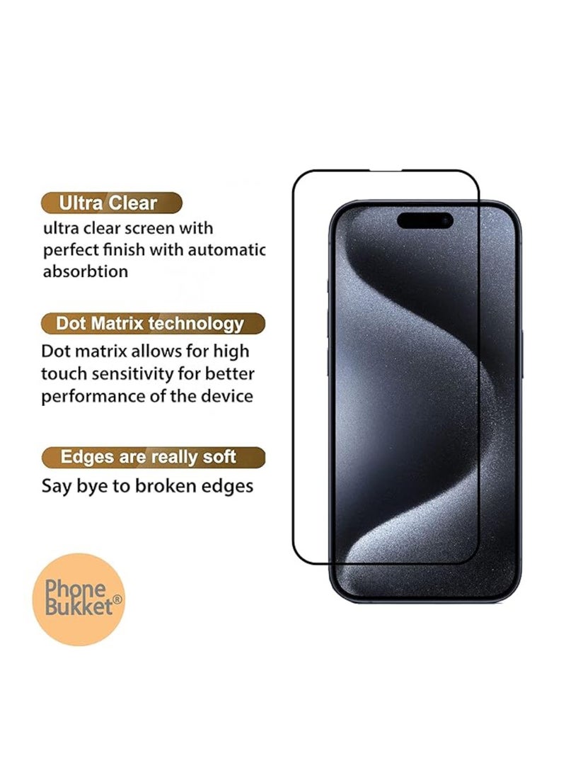 DIGI CORE iPhone Tempered Glass 3 Pack Clear Screen Protector Set For iPhone 15 Pro 6.1 Inch Anti-Spy Tempered-Glass, Scratch Resistant iPhone Glass Full-Coverage Glass (Privacy, iPhone 15 Pro) - Image 2