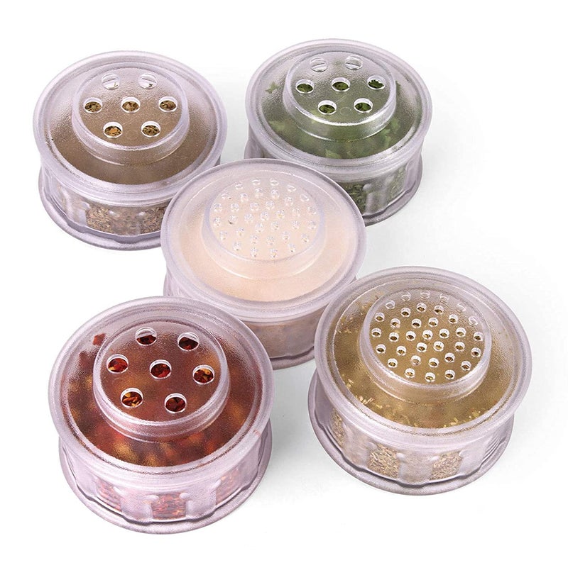Marrone 6PCS Stackable Spice Jars with Lid Kitchen Organization and Storage Containers Refillable Spice Jars Tower Shape Condiment Jars for Camping - Image 2