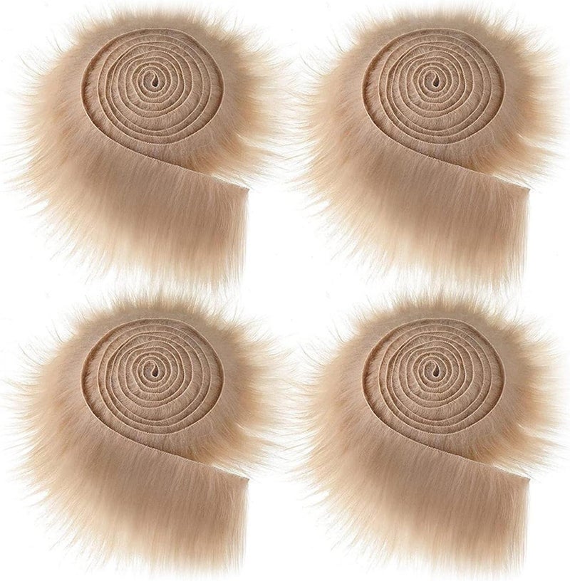 klarako 4 Sheets Artificial Fur Fabric Patches Shaggy Faux Fur Patches Fabric Cuts Plush DIY Handmade Crafts Supplies for Crafting Sewing Costume Decor  Khaki - Image 3