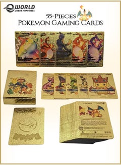 Eworld 55 Piece Gold Foil Assorted Pokemon Cards Deck  - Image 3