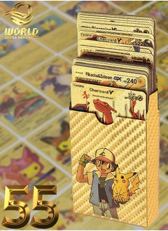 Eworld 55 Piece Gold Foil Assorted Pokemon Cards Deck  - Image 1