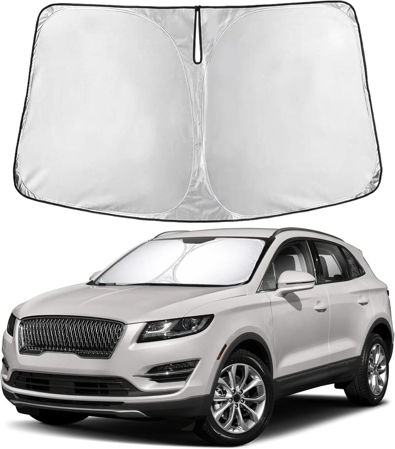 EcoNour Windshield Sunshade for Lincoln MKC 2015–2019 | Custom Fit Front Window Sun Shade | Blocks Harmful UV Rays & Reduces Heat | Foldable Sun Visor with Storage Pouch - Image 1