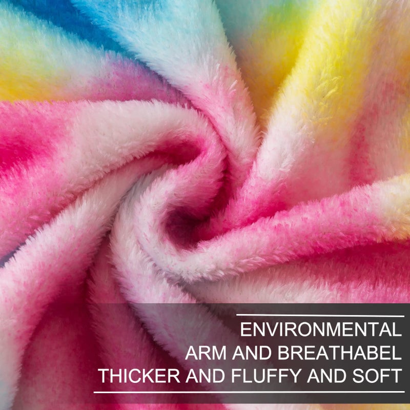 Richave Colorful Blanket Twin Size- Premium Lightweight Anti-Static Rainbow Throw Soft Couth Sofa Cozy Warm Flannel Blankets Plush Gift for Daughter Mom  Bedroom Decor 66"" x 90""(Rainbow Twin) - Image 4