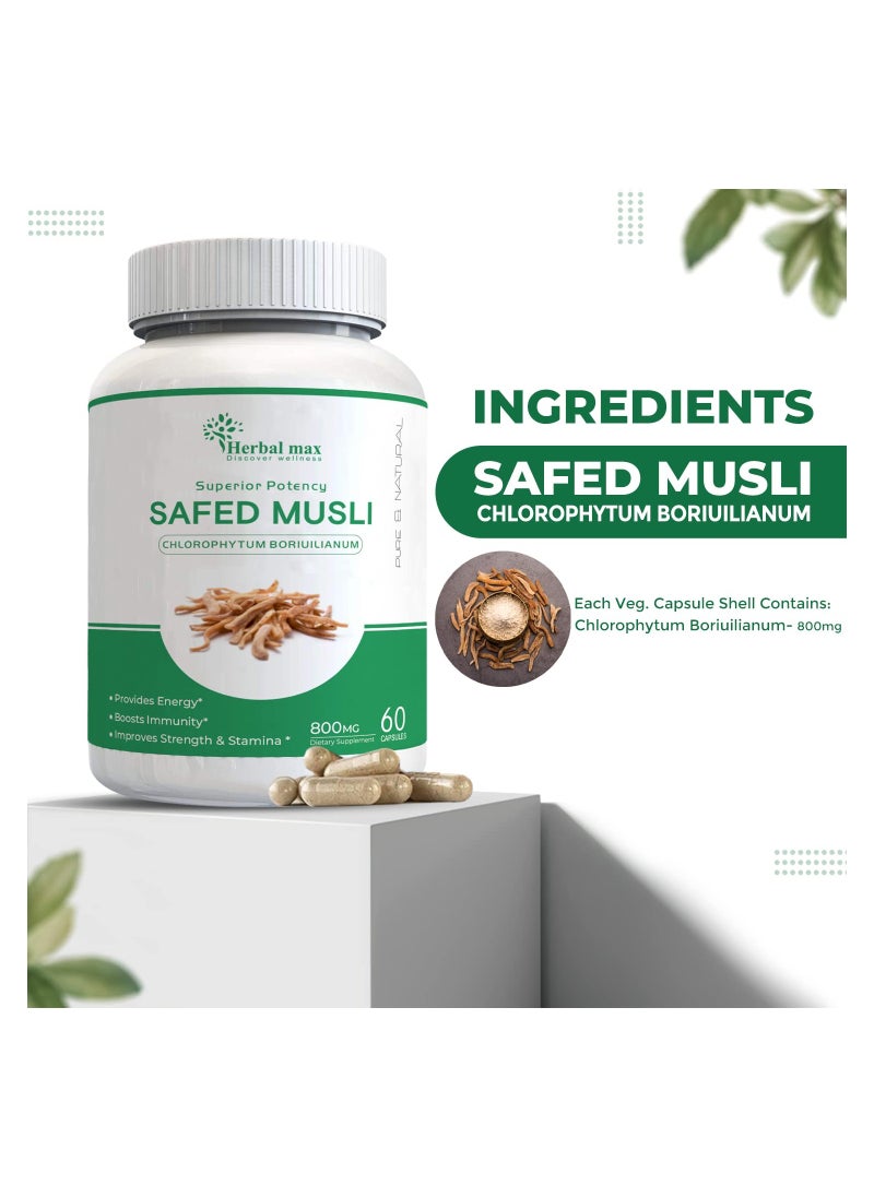 Herbal max Safed Musli 60 Capsules - pzsku/ZB65820F40C829687EED4Z/45/_/1728457021/f09eb830-bbb0-4c14-bc0e-5b0d263b3732