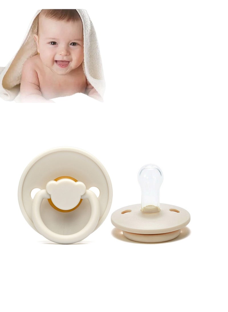 شراء جوي لهاية أطفال على شكل دب جميل، رأس مسطح ناعم للغاية من السيليكون الآمن غذائيًا (أبيض) - Image 1