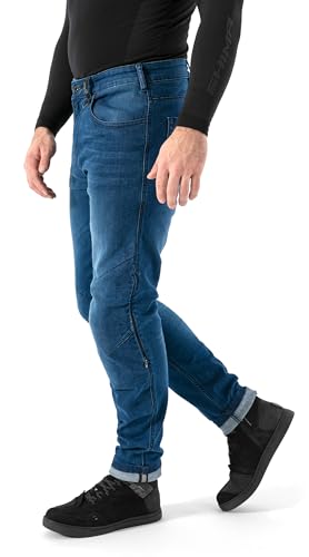 SHIMA جينز شيماء رايدر للدراجات النارية للرجال مع واقيات الركبة إيرفورس بنطلونات مدرعة خفيفة الوزن للركوب معززة (رجالي، أزرق، 30/32) - Image 5