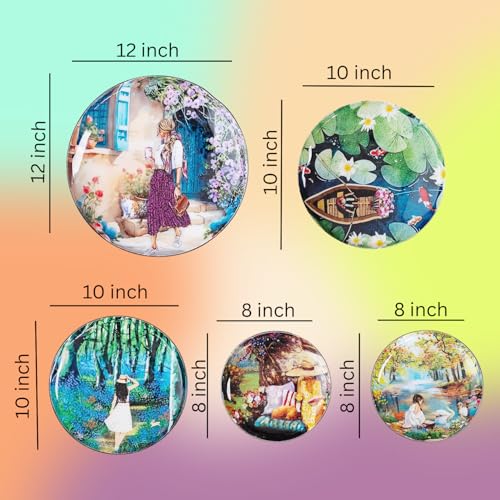 RITUALISTIC Slice of Life Iron Wall Art Plates – Set of 5 Decorative Plates | Contemporary Metal Wall Decor | Modern Wall Hanging for Living Room, Bedroom & Home Interiors | Valentine's day gifts - Image 2