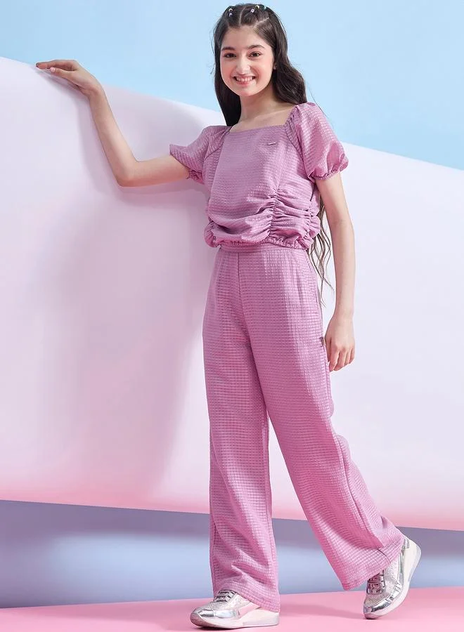 Stylo Bug Stylo Bug Ruched Detail Square Neck Top and Pants Set