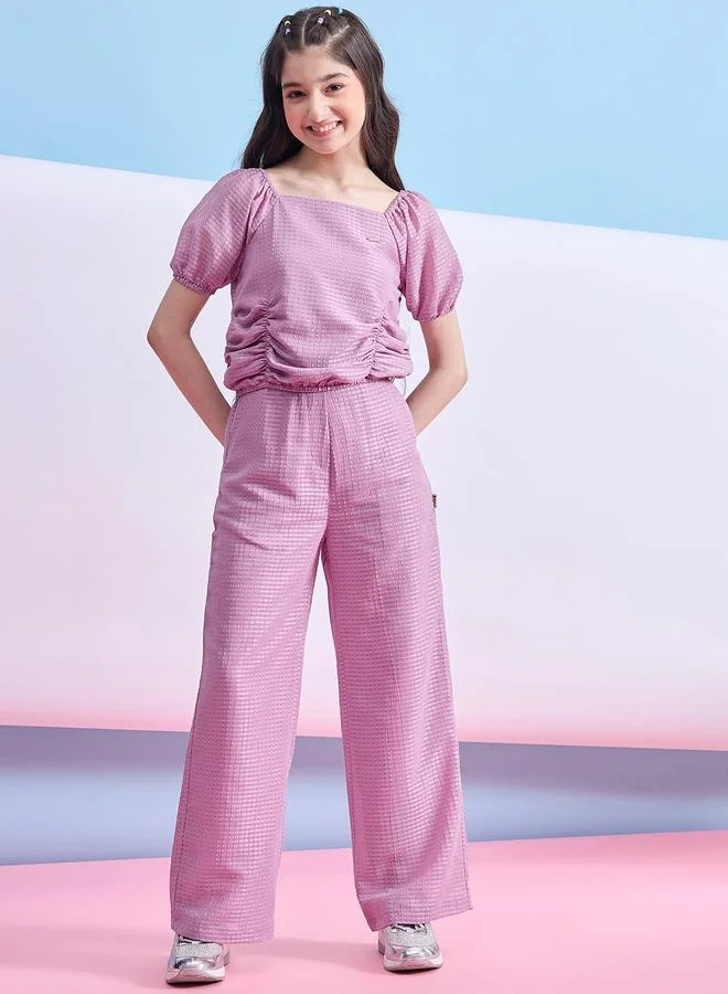 Stylo Bug Stylo Bug Ruched Detail Square Neck Top and Pants Set