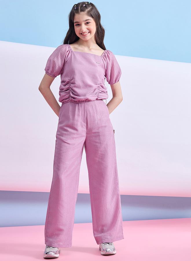 ستايلو بج طقم بلوزة وبنطلون بياقة مربعة وتفاصيل مكشكشة من ستايلو بوغ - Image 1