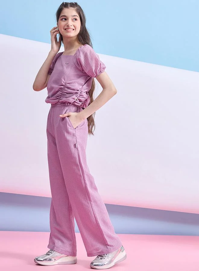 Stylo Bug Stylo Bug Ruched Detail Square Neck Top and Pants Set