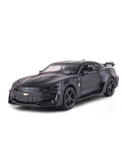 CHE ZHI Die-Cast Metal Chevrolet Camaro 1:32 Scale Model Car – Pull Back Action, Openable Doors, Lights & Music, Black Toy Car for Kids and Collectors  - Image 1