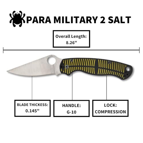 SPYDERCO para Military 2 Salt YLW/BK - Image 5