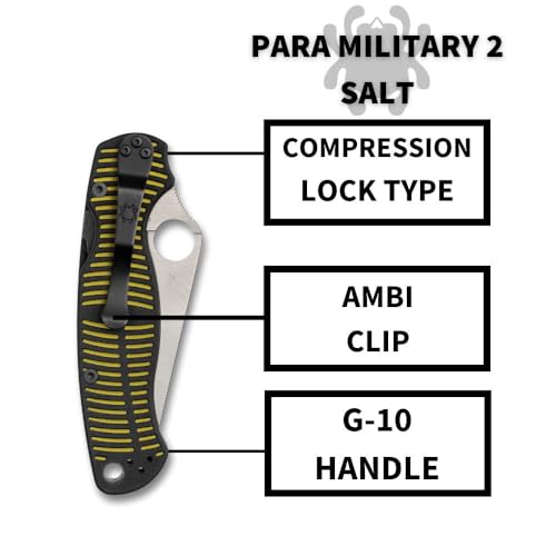 SPYDERCO para Military 2 Salt YLW/BK - Image 4